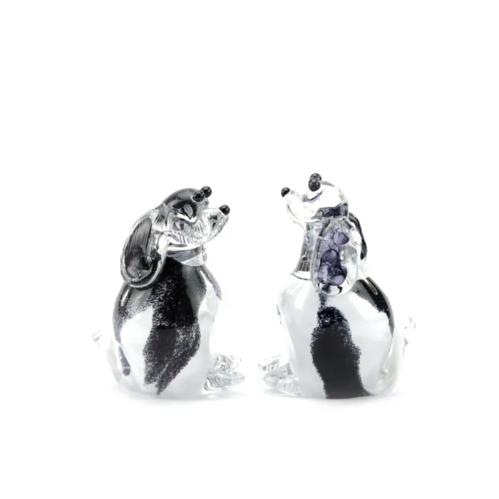 Kristalglas Mini Urn Hond Zittend - Zwart/Wit – Bild 5