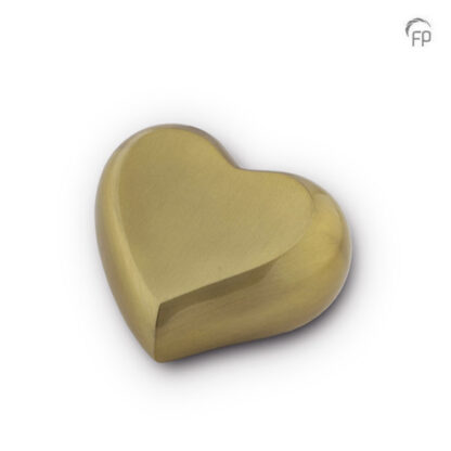 Mini urn vlak gouden hart - mat