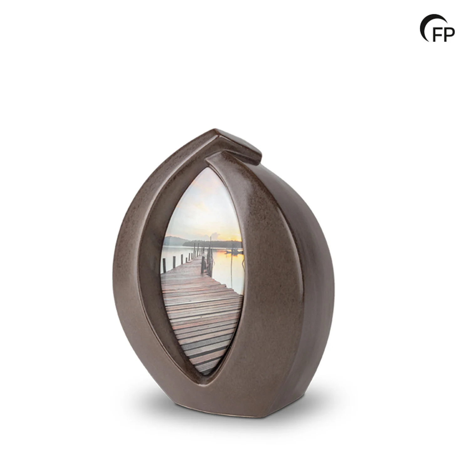 Keramische Urn Forever Framed Donkerbruin met eigen foto - immagine 4