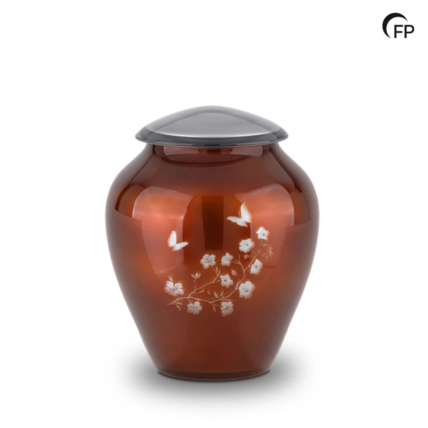 Urna Cristal Memoria - Flores Terracota